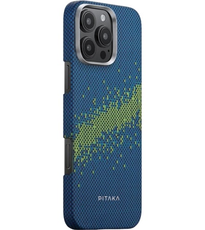 Pitaka Tactile Woven Case StarPeak fosforeskuj�c� aramidov� kryt pro Apple iPhone 16 Pro modr� / zelen� Sleva 5 % na dr��k ,Sleva 10 % na �ern� grip 3 ,Sleva 10 % na modr� grip 3 