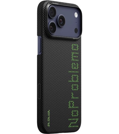 Pitaka x Aries Edge Case PitaTap fosforeskuj�c� aramidov� zadn� kryt pro Apple iPhone 17 Pro NoProblemo