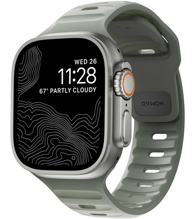 Nomad Sport Strap emnek pro Apple Watch Ultra 42 / 44  / 45 / 49mm M / L zelen