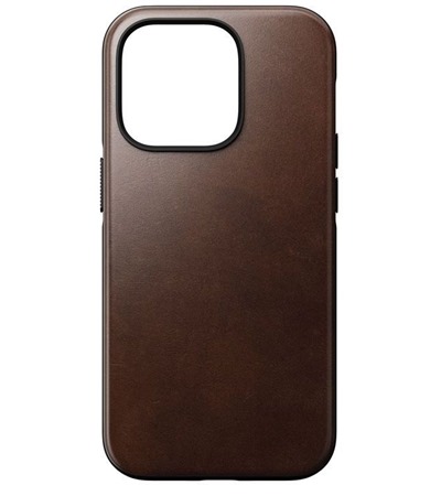Nomad Modern Leather MagSafe zadn kryt pro Apple iPhone 14 Pro tmav hnd