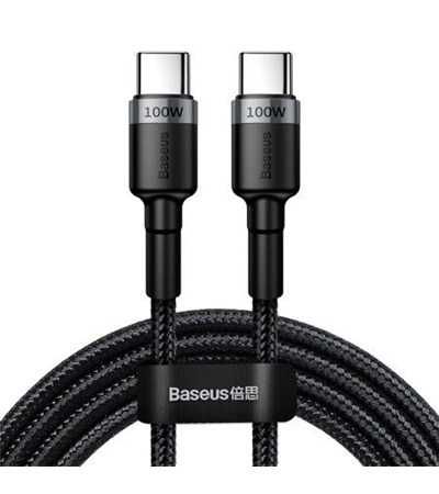 Baseus Cafule 100W USB-C / USB-C 2m ern opleten kabel
