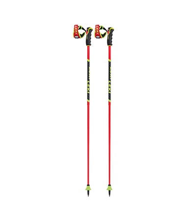 LEKI Poles, Venom GS 3D, bright red-black-neonyellow, 110