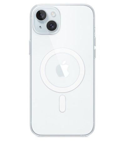 Apple silikonový zadní kryt s podporou MagSafe pro Apple iPhone 15 Plus čirý