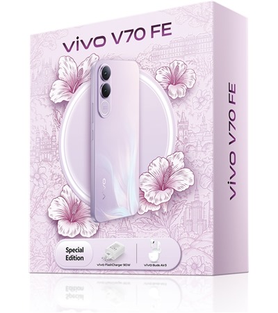 vivo V70 FE 8GB / 256GB Dual SIM Ocean Blue + sluch�tka Buds Air3 a nab�je�ka FlashCharge 90W