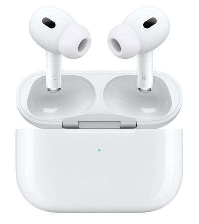 Apple AirPods Pro 2 bezdrtov sluchtka s aktivnm potlaenm hluku bl (USB-C) Tech-Protect PC6X6 prodluovac kabel 2m 6x zsuvka, 3x USB-A 3x USB-C 