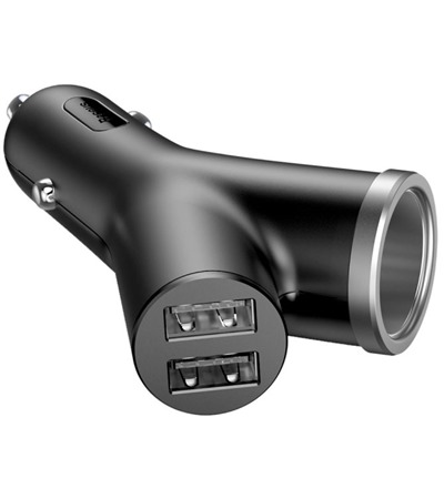 Baseus Y Type nabjeka do auta ed Tech-Protect PC6X6 prodluovac kabel 2m 6x zsuvka, 3x USB-A 3x USB-C 