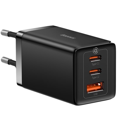 Baseus GaN5 Pro 65W PD / QC nab�je�ka s kabelem USB-C �ern� Sleva 15% na organiz�r kabel�  ,Tech-Protect PC6X6 prodlu�ovac� kabel 2m 6x z�suvka, 3x USB-A 3x USB-C 