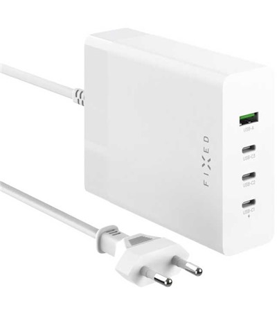 FIXED GaN Charging Station 200W PD nabjeka bl Tech-Protect PC6X6 prodluovac kabel 2m 6x zsuvka, 3x USB-A 3x USB-C 