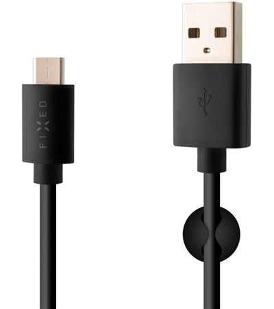 FIXED USB-A / USB-C 2m ern kabel Sleva 15% na organizr kabel  