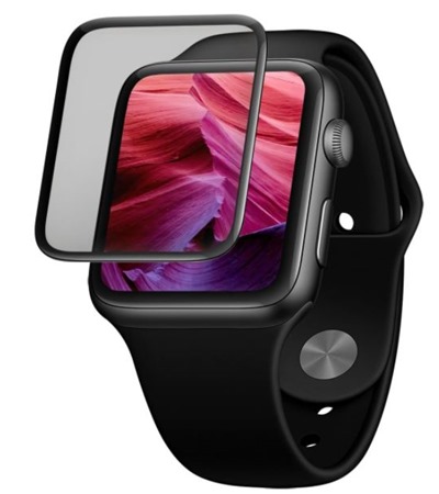 FIXED 3D Full-Cover tvrzen sklo pro Apple Watch 44mm s apliktorem Full-Frame ern