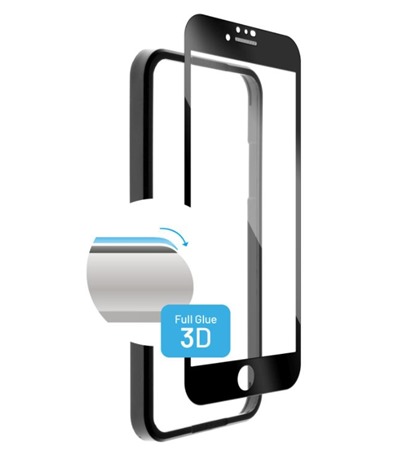 FIXED 3D Full-Cover tvrzené sklo s aplikátorem pro Apple iPhone SE 2022 / SE 2020 / 8 / 7 Full-Frame černé
