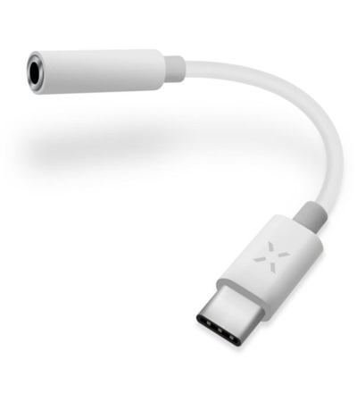 FIXED Link USB-C / jack 3,5mm sluchátkový adaptér s DAC převodníkem bílý