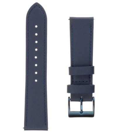 FIXED Leather Strap kožený řemínek 22mm Quick Release pro smartwatch modrý