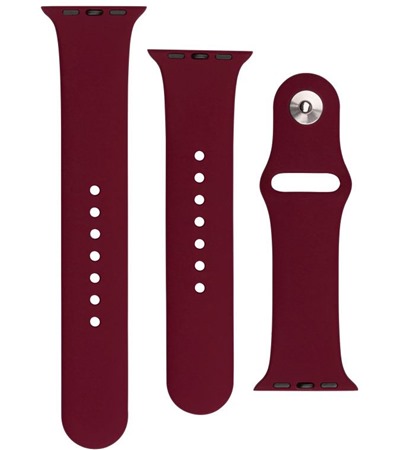 FIXED Silicone Strap Set silikonovch emnk pro Apple Watch 42 / 44 / 45 / 49mm erven