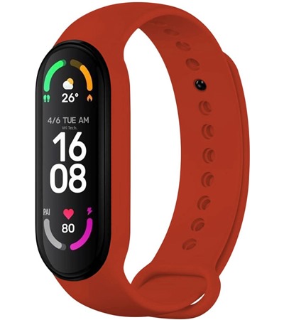 FIXED Silicone Strap silikonov emnek pro Xiaomi Mi Band 7 / 6 / 5 erven