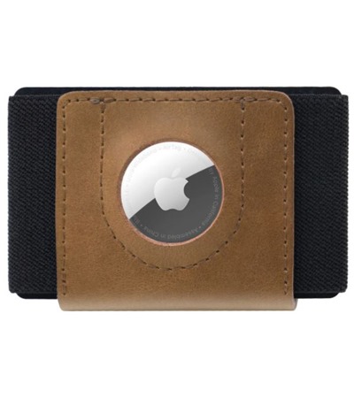 FIXED Tiny Wallet for AirTag kožená peněženka z pravé hovězí kůže hnědá