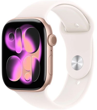 Apple Watch Series 11 46mm Rose Gold + Light Blush Sport Band M/L