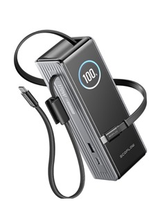 EcoFlow RAPID Power Banka (25000mAh,170W) 2x100W vestav�n� USB-C kabel - st��brn�