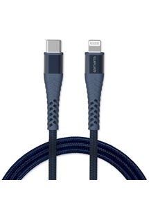 4smarts PremiumCord USB-C / Lightning, 3m 20W odolný modrý kabel, MFi