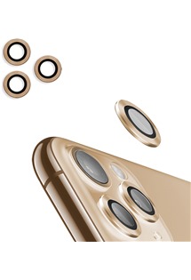 4smarts Second Glass PRO tvrzené sklo na čočku fotoaparátu pro Apple iPhone 11 Pro / 11 Pro Max 3ks zlaté