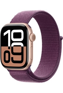 Apple Watch Series 10 42mm Rose Gold + Plum Sport Loop Apple Watch Series 10 42mm Rose Gold + Plum Sport Loop