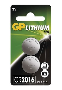 GP CR2016 lithiová baterie, 2ks
