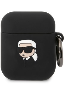 Karl Lagerfeld 3D Karl Head NFT silikonové pouzdro pro Apple Airpods černé