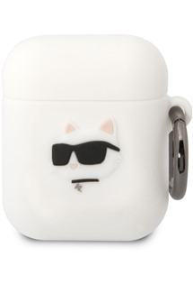 Karl Lagerfeld 3D Choupette Head NFT silikonové pouzdro pro Apple Airpods bílé