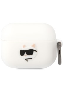 Karl Lagerfeld 3D Choupette Head NFT silikonové pouzdro pro Apple Airpods Pro 2019 bílé