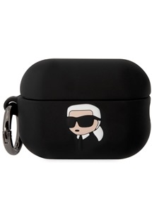Karl Lagerfeld 3D Karl Head NFT silikonové pouzdro pro Apple Airpods Pro 2022 černé