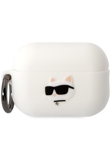Karl Lagerfeld 3D Choupette Head NFT silikonové pouzdro pro Apple Airpods Pro 2022 bílé
