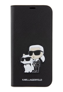 Karl Lagerfeld PU Saffiano Karl and Choupette NFT Book flipové pouzdro pro Apple iPhone 15 Plus černý