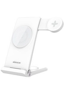 Nillkin PowerTrio 3v1 bezdrátová MagSafe nabíječka pro Samsung Watch bílá