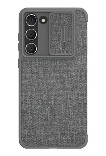 Nillkin Qin Book Pro Cloth flipové pouzdro s krytkou kamery pro Samsung Galaxy S23 šedé