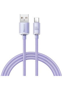 Baseus Crystal Shine Series kabel USB-A / USB-C 100W 1,2m fialový
