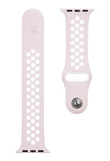 Tactical Double silikonový řemínek pro Apple Watch 38 / 40 / 41mm růžový/bílý