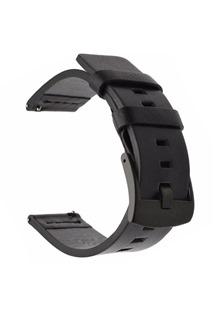 Tactical Smooth kožený řemínek 20mm Quick Release pro smartwatch černý