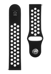 Tactical Double silikonový řemínek 22mm QuickFit pro smartwatch černý/bílý
