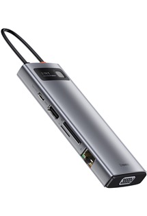 Baseus Metal Gleam 9v1 USB-C HUB šedý