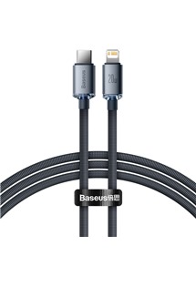 Baseus Crystal Shine Series USB-C/Lightning, 1.2m 20W opletený černý kabel