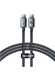 Baseus Crystal Shine Series USB-C / USB-C, 1.2m 100W opletený černý kabel
