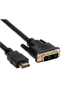 C-TECH HDMI / DVI Dual, 1,8m černý kabel
