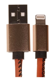 CellFish USB / Lightning, 1m koženkový hnědý kabel