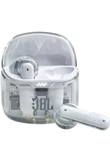 JBL Tune Flex bezdrátová sluchátka s aktivním potlačením hluku bílá / průhledná