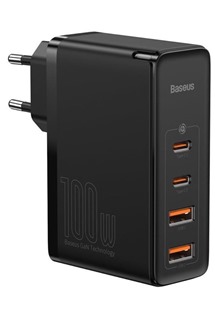 Baseus GaN2 Pro 100W nabíječka 2x USB-C + 2x USB-A bez kabelu černá
