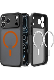 Spigen Ultra Hybrid zadn� kryt s podporou MagSafe pro Apple iPhone 18 Pro/17 Pro �ern� / oran�ov�