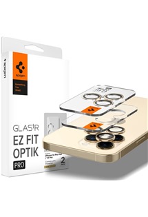 Spigen EZ Fit Optik Pro tvrzené sklo na čočky fotoaparátu pro Apple iPhone 14 Pro / Pro Max zlaté