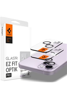 Spigen EZ Fit Optik Pro tvrzené sklo na čočky fotoaparátu pro Apple iPhone 14 / Plus fialové