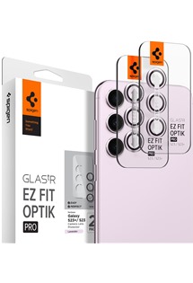 Spigen EZ Fit Optik Pro tvrzené sklo na čočky fotoaparátu pro Samsung Galaxy S23 / S23+ 2ks fialové