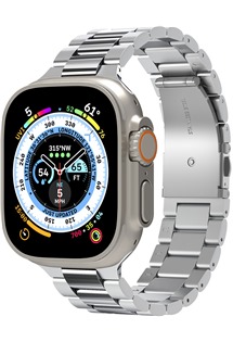 Spigen Modern Fit 316L ocelov� �em�nek pro Apple Watch 42 / 44 / 45 / 46 / 49mm st��brn�